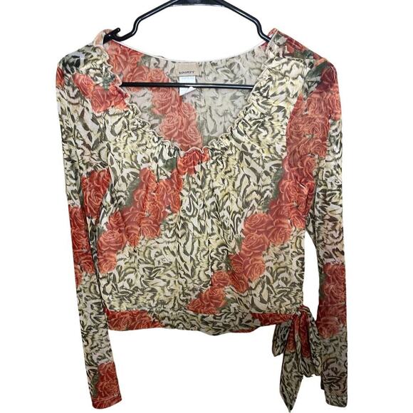 ZOOMPY sheer floral rose Y2K top - Picture 1 of 7